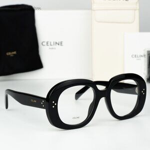 Celine Women Eyeglasses Black Demo Oval CL50162I 3 DOTS 001 NEW AUTHENTIC